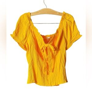 The General Good Stitch Fix‎ Womens XXL Off the Shoulder Crinkle Top Yellow NWOT